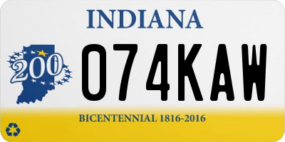 IN license plate 074KAW