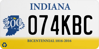 IN license plate 074KBC