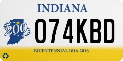 IN license plate 074KBD