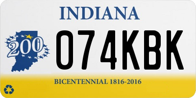 IN license plate 074KBK