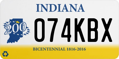 IN license plate 074KBX