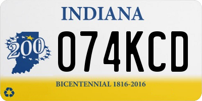 IN license plate 074KCD