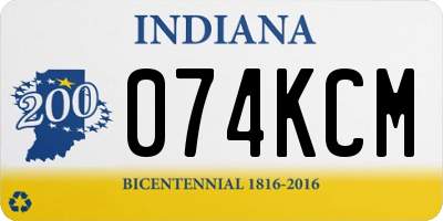 IN license plate 074KCM