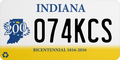 IN license plate 074KCS