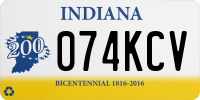 IN license plate 074KCV