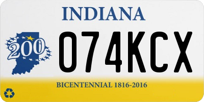 IN license plate 074KCX