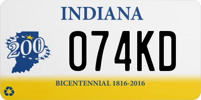 IN license plate 074KD