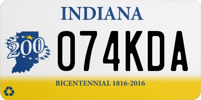 IN license plate 074KDA