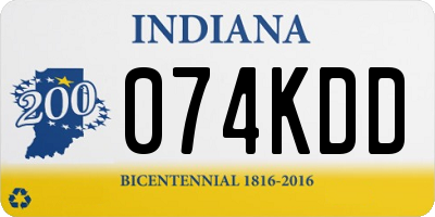 IN license plate 074KDD