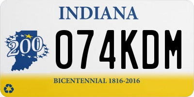 IN license plate 074KDM
