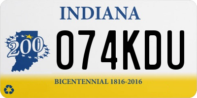 IN license plate 074KDU