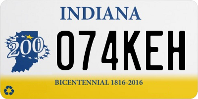 IN license plate 074KEH