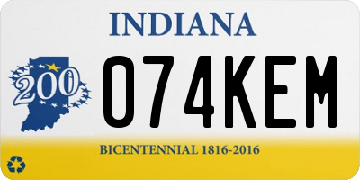 IN license plate 074KEM