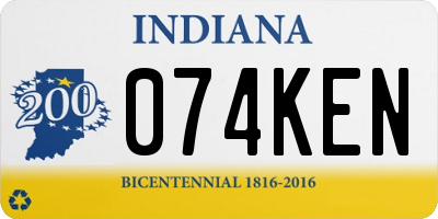 IN license plate 074KEN