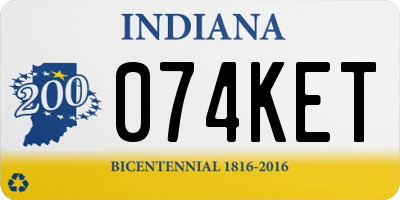 IN license plate 074KET