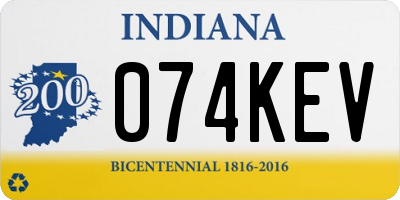 IN license plate 074KEV