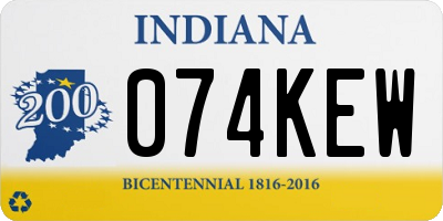 IN license plate 074KEW