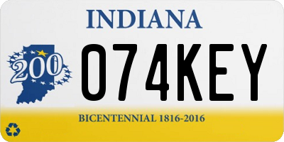 IN license plate 074KEY