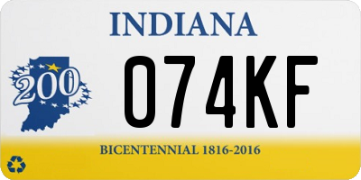 IN license plate 074KF