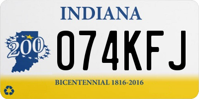 IN license plate 074KFJ