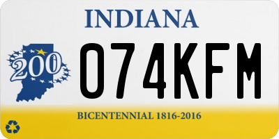 IN license plate 074KFM