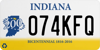 IN license plate 074KFQ