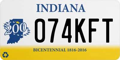 IN license plate 074KFT