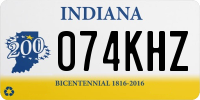 IN license plate 074KHZ
