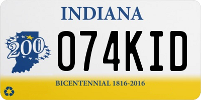 IN license plate 074KID