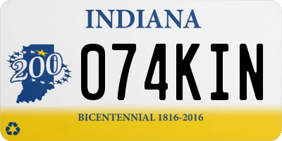 IN license plate 074KIN