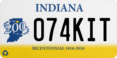IN license plate 074KIT