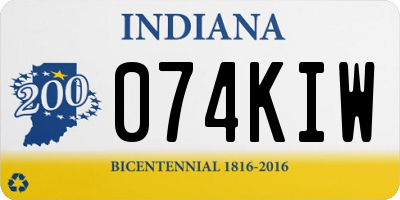 IN license plate 074KIW