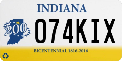 IN license plate 074KIX