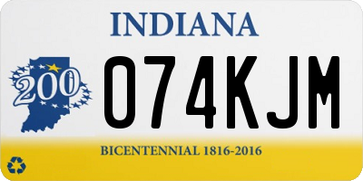 IN license plate 074KJM