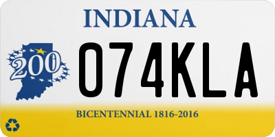 IN license plate 074KLA