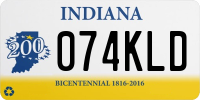 IN license plate 074KLD