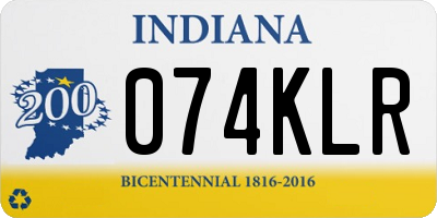 IN license plate 074KLR
