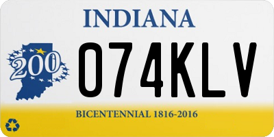 IN license plate 074KLV