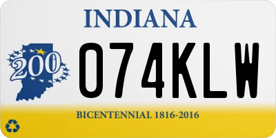 IN license plate 074KLW
