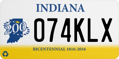 IN license plate 074KLX