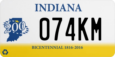 IN license plate 074KM