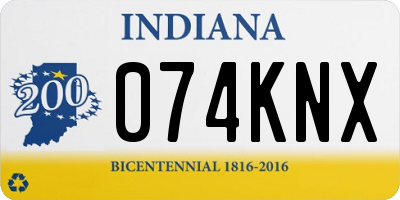 IN license plate 074KNX