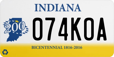 IN license plate 074KOA