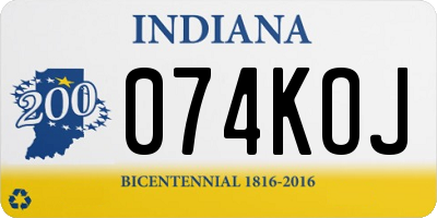 IN license plate 074KOJ