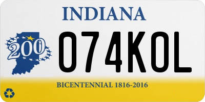 IN license plate 074KOL