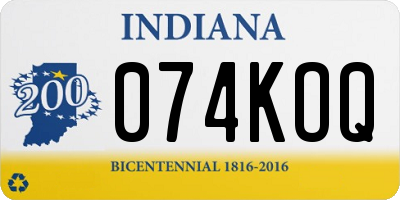 IN license plate 074KOQ