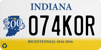 IN license plate 074KOR