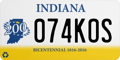 IN license plate 074KOS