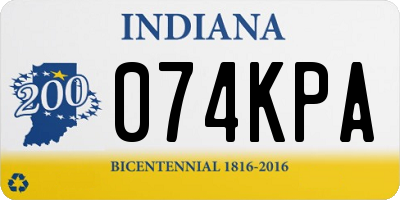 IN license plate 074KPA