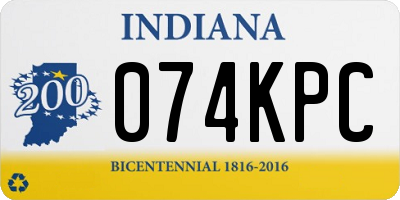 IN license plate 074KPC